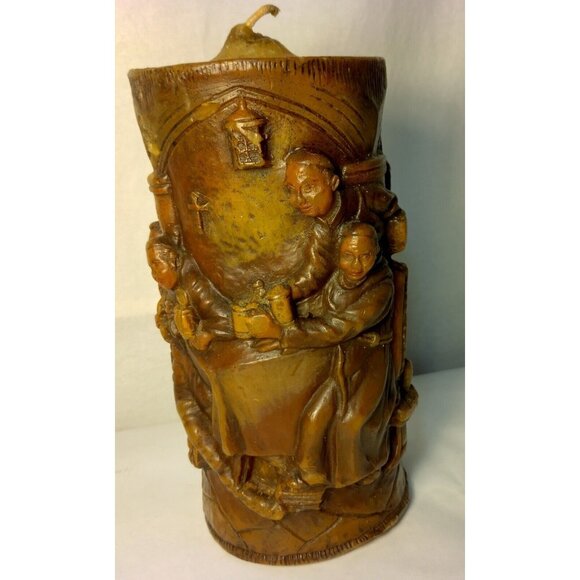 Walldurn Baden Johan Gunter Pillar Candle Carved Trappist Monks Brewery Beer Keg - Picture 7 of 15